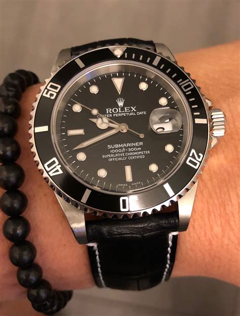 what size watch band do i need for the rolex submariner|rolex 114060 on leather strap.